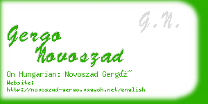 gergo novoszad business card